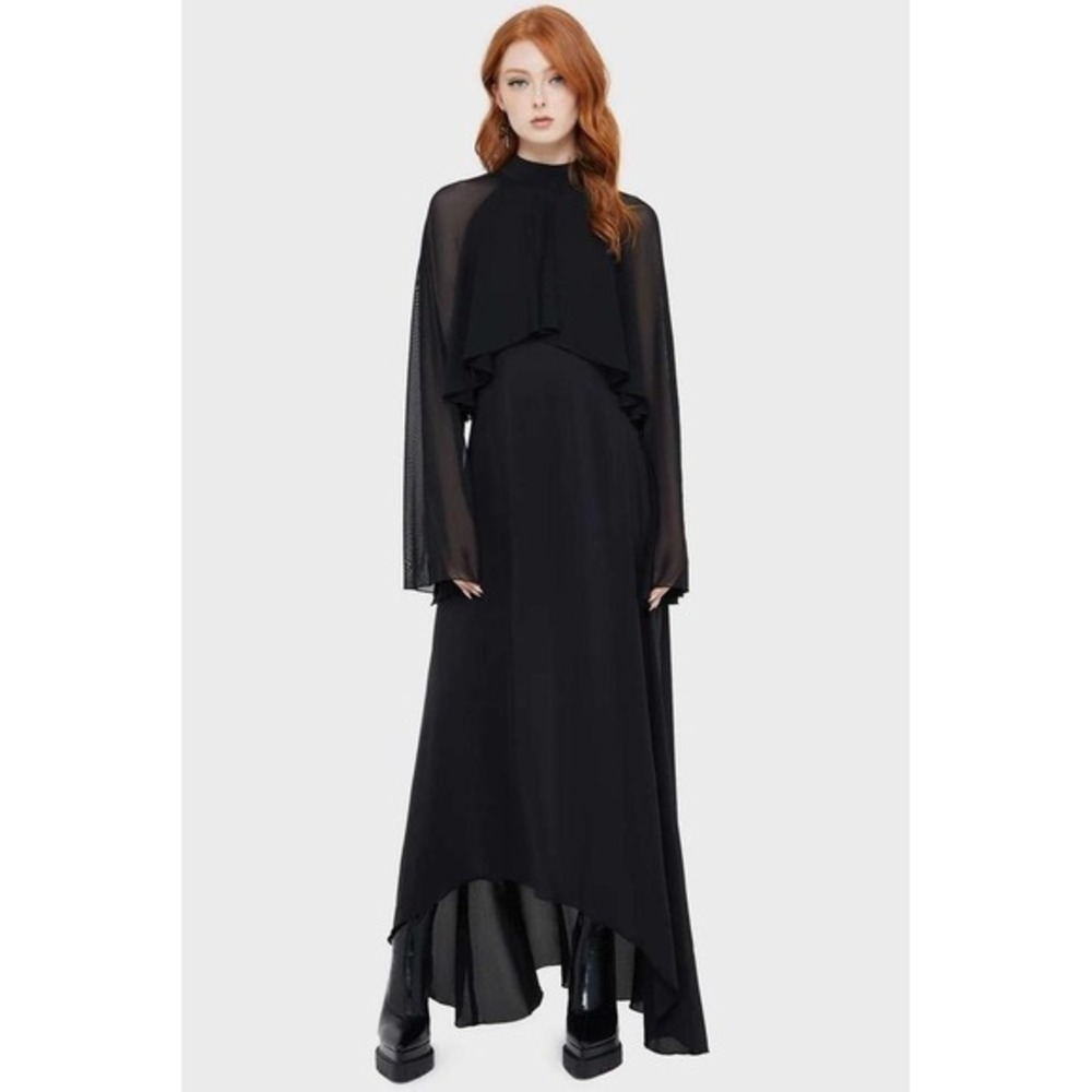 Killstar night coil maxi black whimsy dress Large